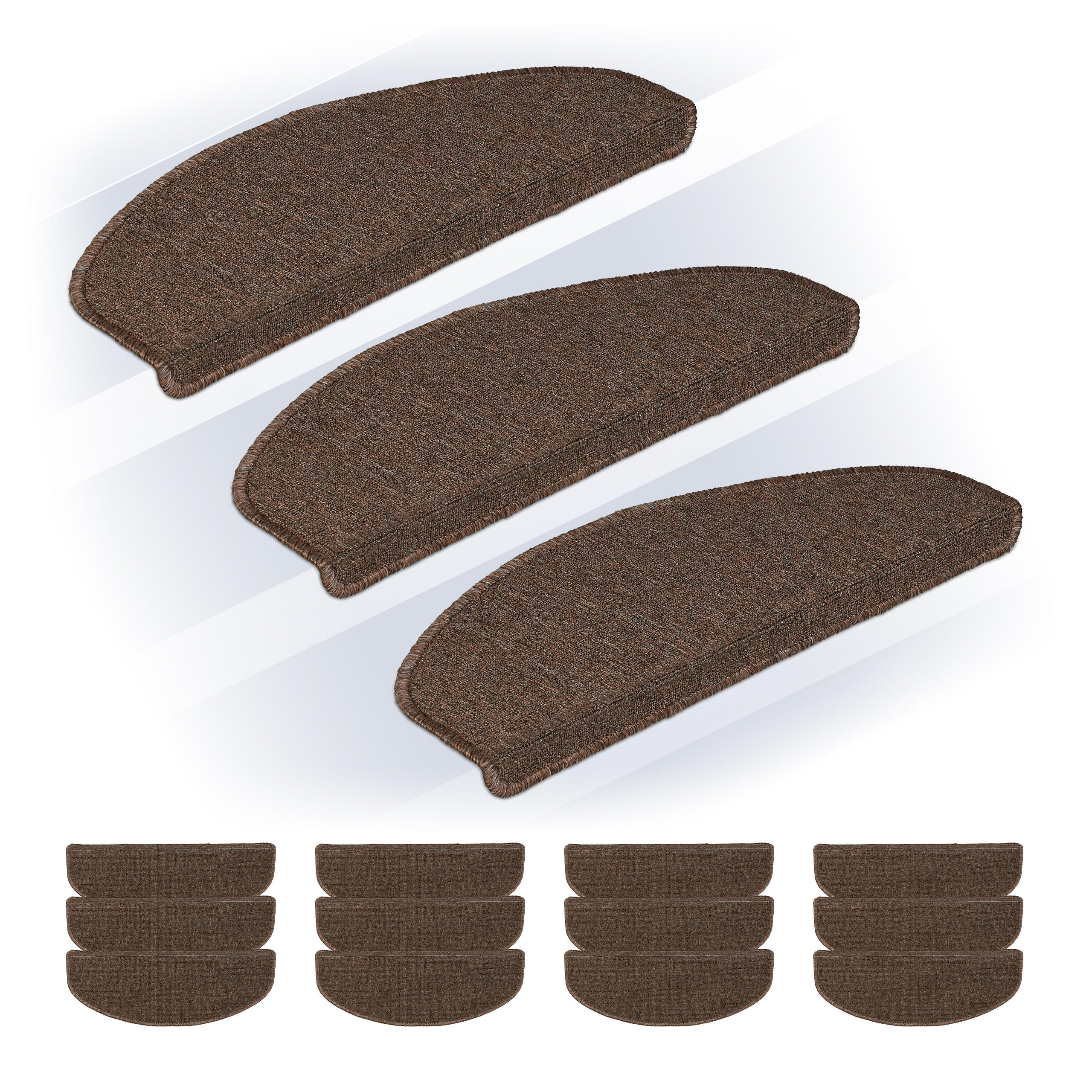 TRAPPMATTA m&ouml;rkbrun 15-delars set 65x24 cm 4/65/24 cm