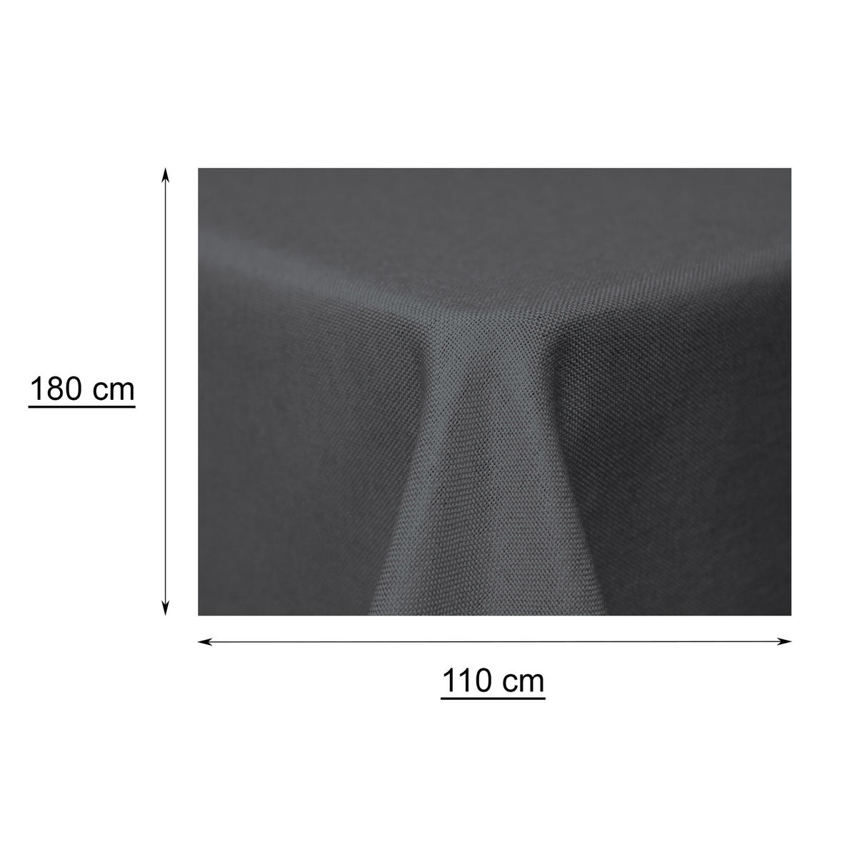 TISCHDECKE Leinenoptik 110/180 cm eckig Anthrazit - Anthrazit, Textil (110/180cm) - TiborTex