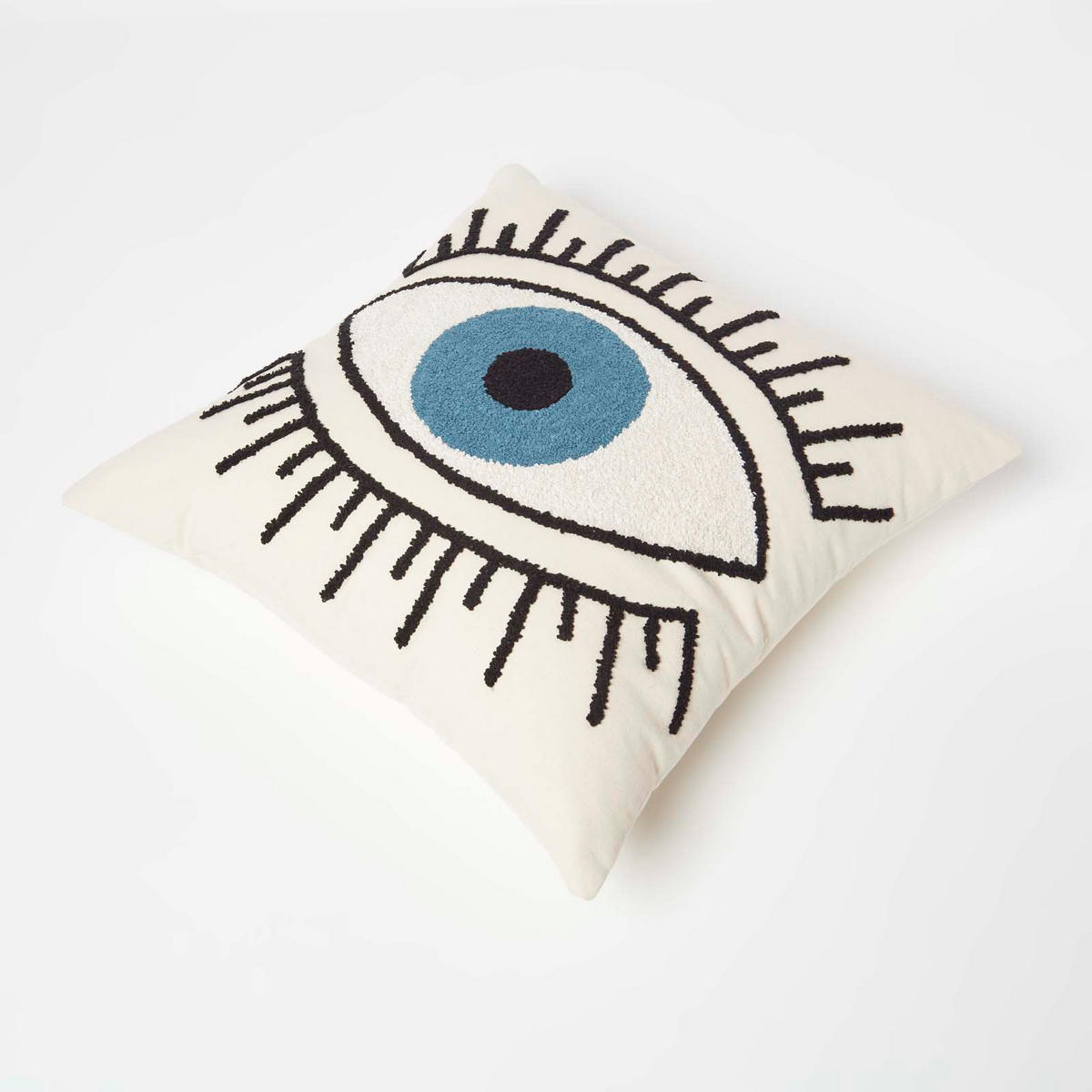 DEKOKISSEN Eye See You 45/45 cm getuftet - Creme, Textil (45/45cm) - Homescapes
