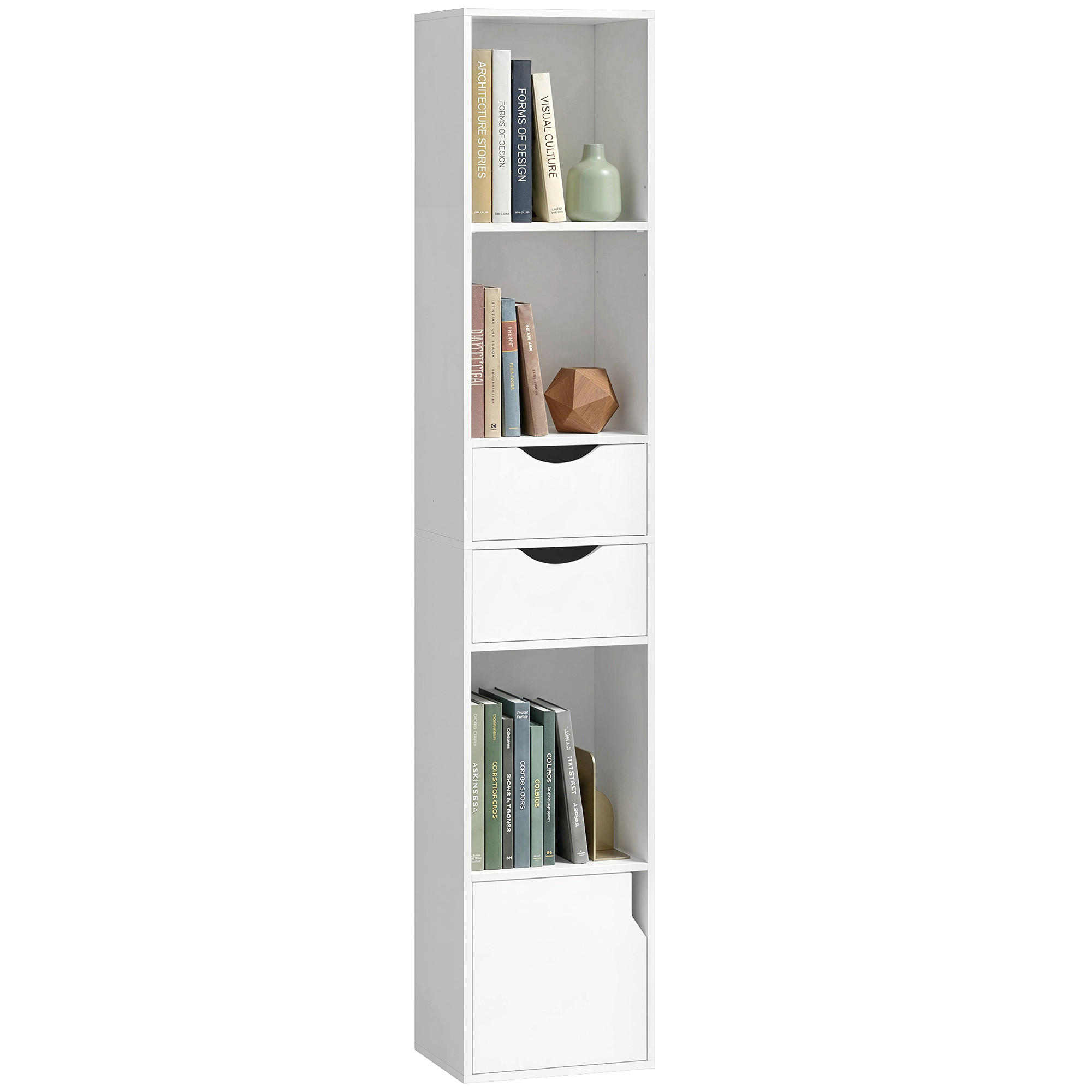 Pangivo Bücherregal Weiß 24x158x30 cm