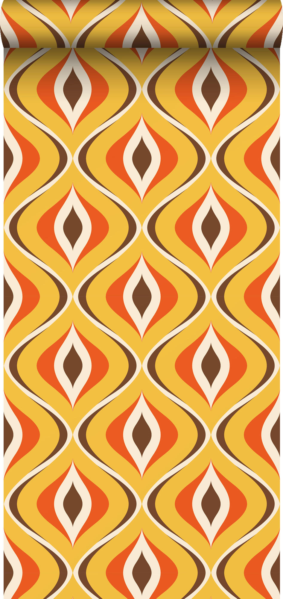 TAPETE Retro-Ornamente 50 x 900 cm - Gelb, Papier (50/900cm) - Sanders & Sanders
