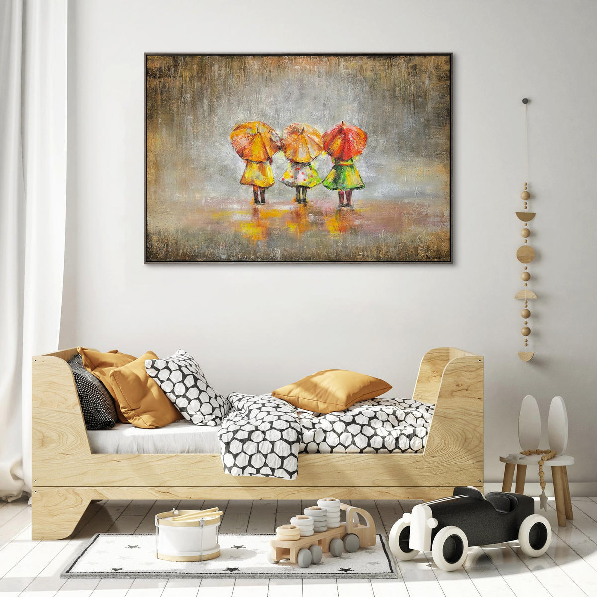 GEMÄLDE Sommerregen Schattenfugenrahmen Grau 120x80 cm - Grau, Holz (120/80cm) - YS-art gallery