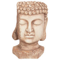 BLUMENTOPF Beige Butomus - Beige, Stein (46cm) - Beliani