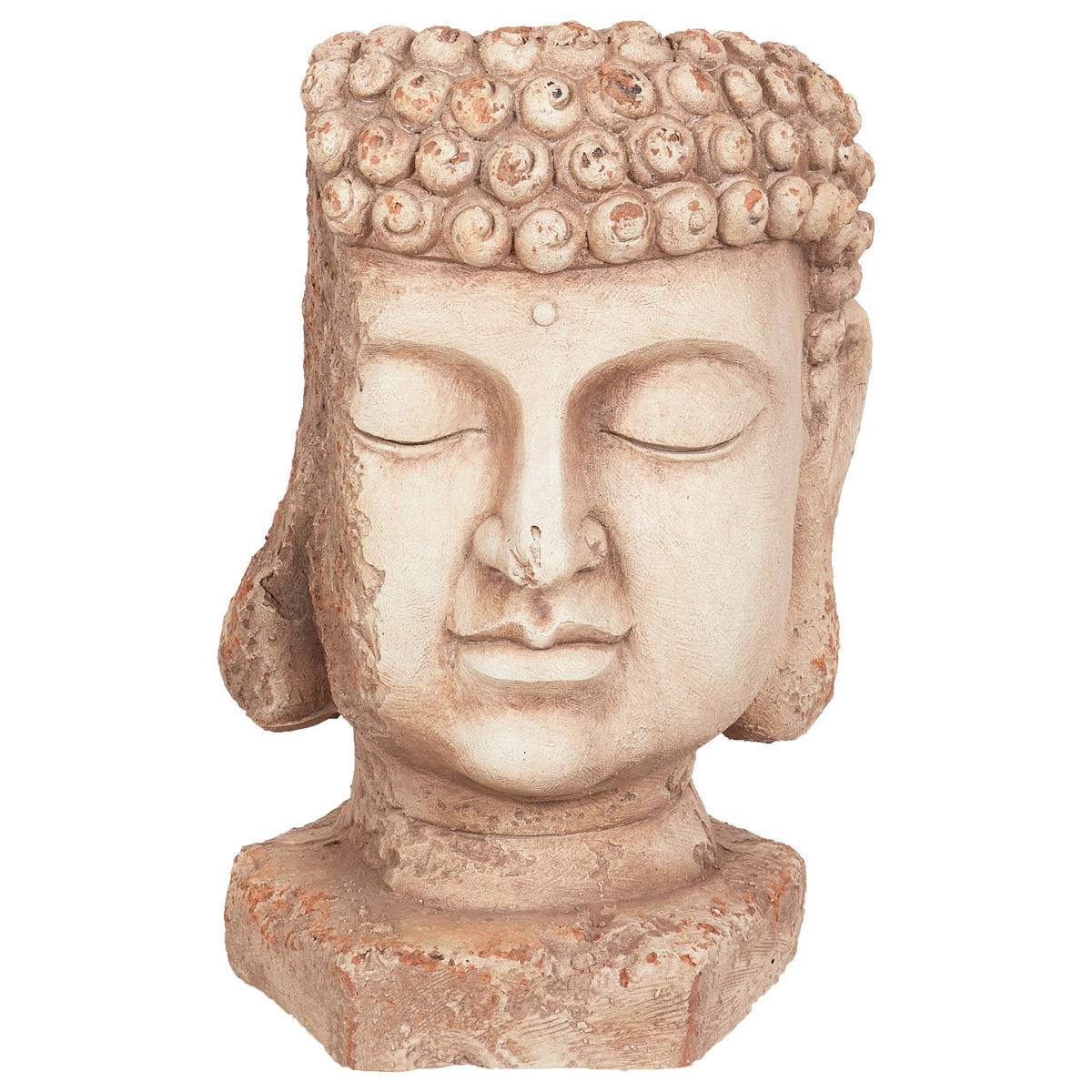 BLUMENTOPF Beige Butomus - Beige, Stein (46cm) - Beliani