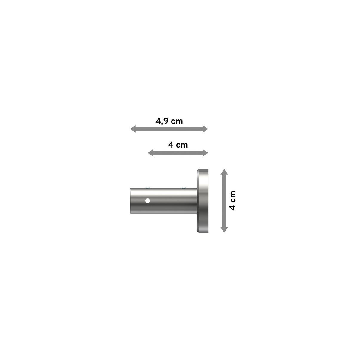 MITTELTRÄGER FÜR SEILSPANNGARNITUR/SEILSPANNER-SET Voyage 4 cm, Vernickelt - Silberfarben, Metall (5/4/4cm) - INTERDECO