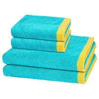 FROTTIERSET Lifestyle Splash 4-teilig - Türkis, Textil (50/100cm) - Cawö