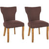 WOHNZIMMERSTUHL 2er Set Stoff braun - Naturfarben/Braun, Holz/Textil (52/90/59cm) - CLP