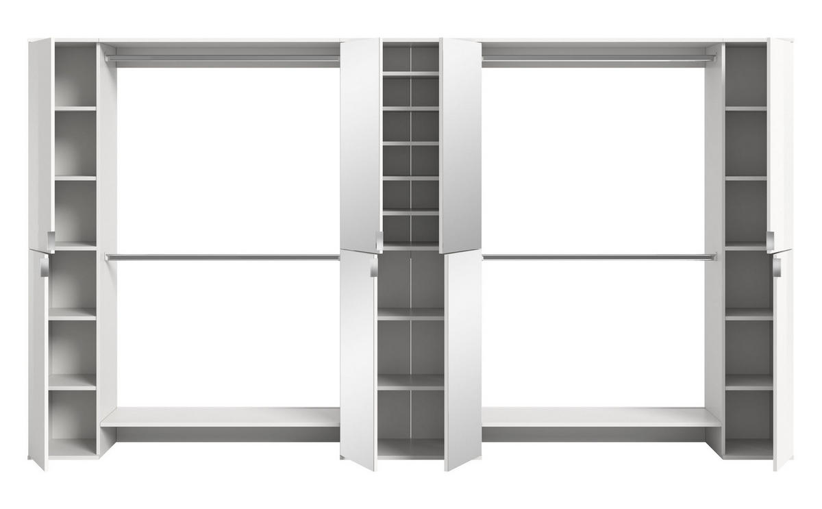 GARDEROBE Systemmöbel Projekt X 5tlg. Kombination , ca.341x191x37 cm - Weiß, Holzwerkstoff (341/191/37cm)