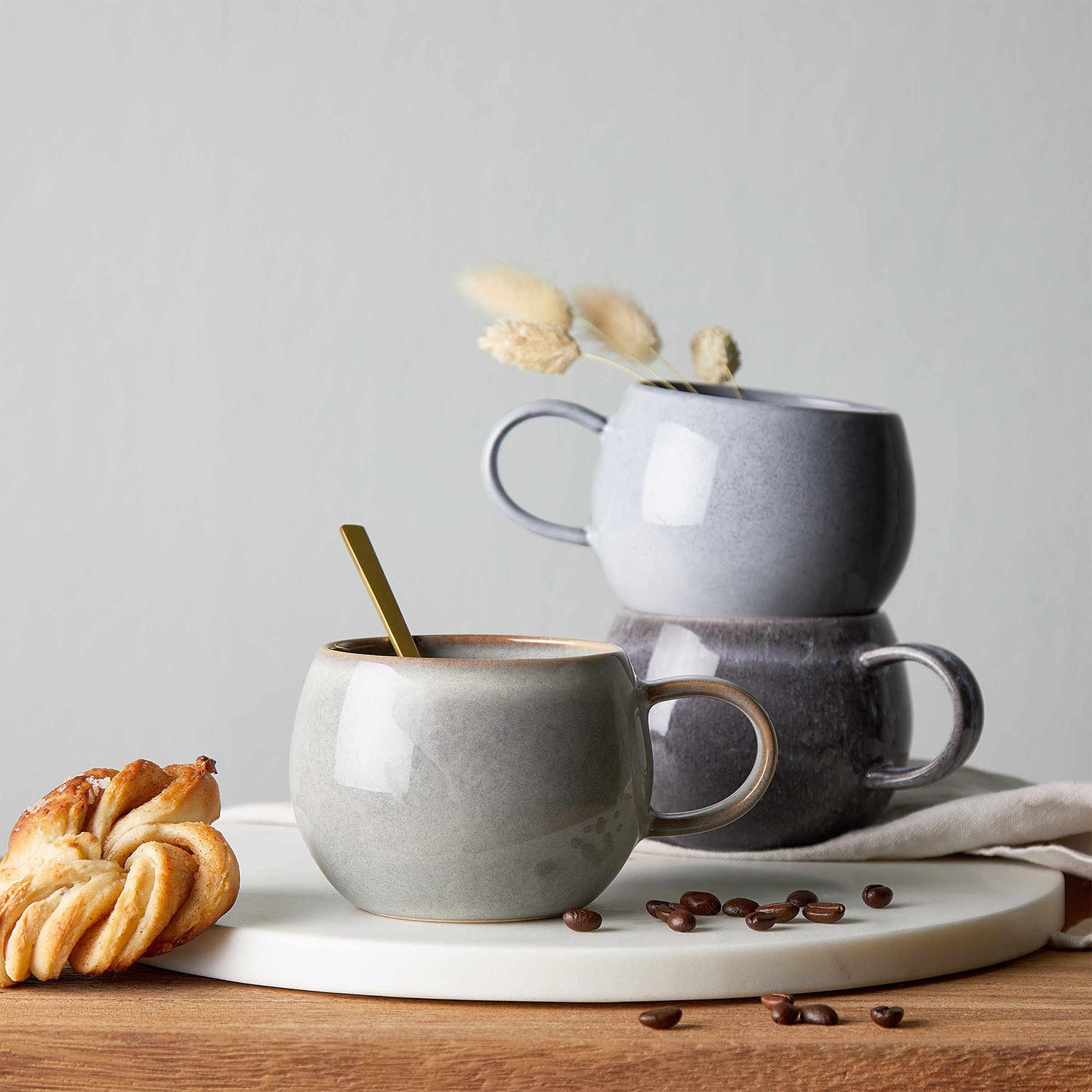 TASSE (4er Set) Cottage - Grau, Keramik (0.35L) - BUTLERS