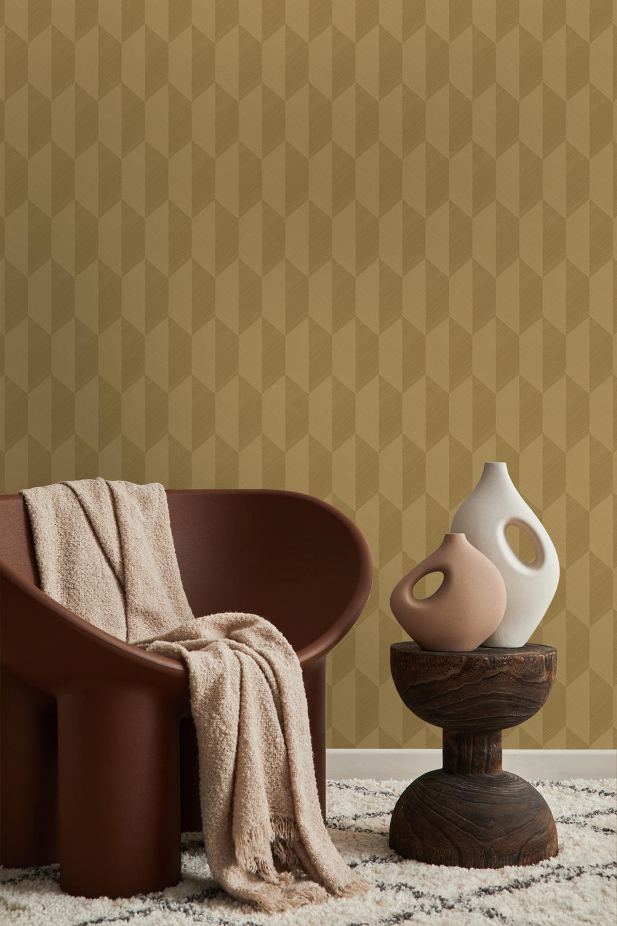 TAPETE 3D Muster 50 x 900 cm - Gelb, Papier (50/900cm) - Origin Wallcoverings