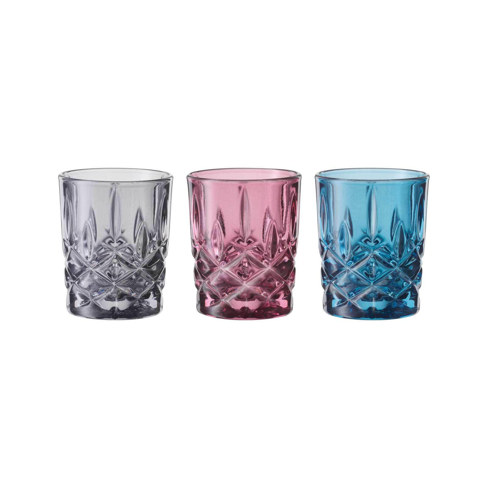 STAMPER VINTAGE COLORS Noblesse bunt 55 ml 3er Set - Multicolor, Glas (0.055L) - Nachtmann