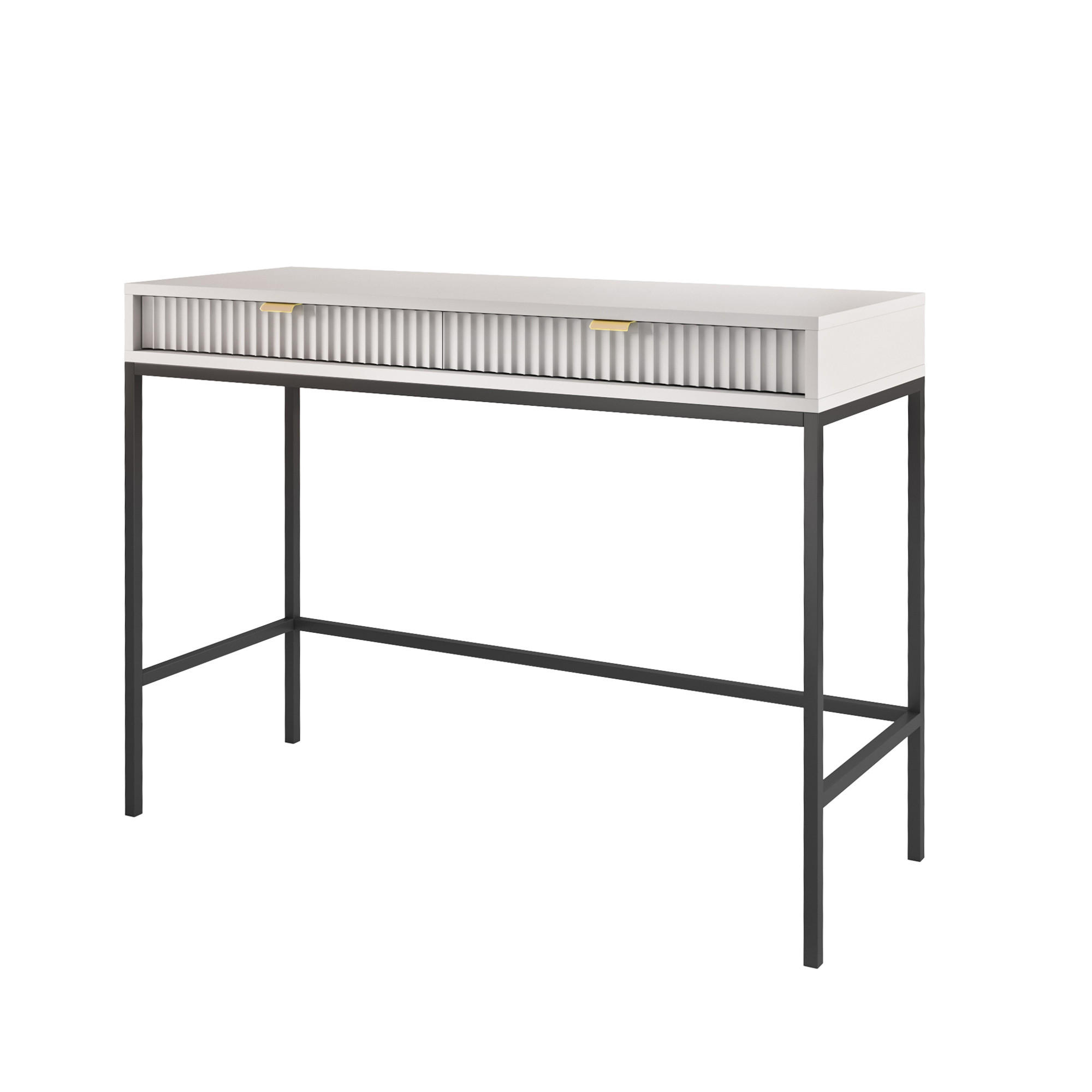 KONSOLENTISCH Vellore Grau 104 cm - Goldfarben/Schwarz, Holzwerkstoff/Metall (50/104/77cm) - Selsey