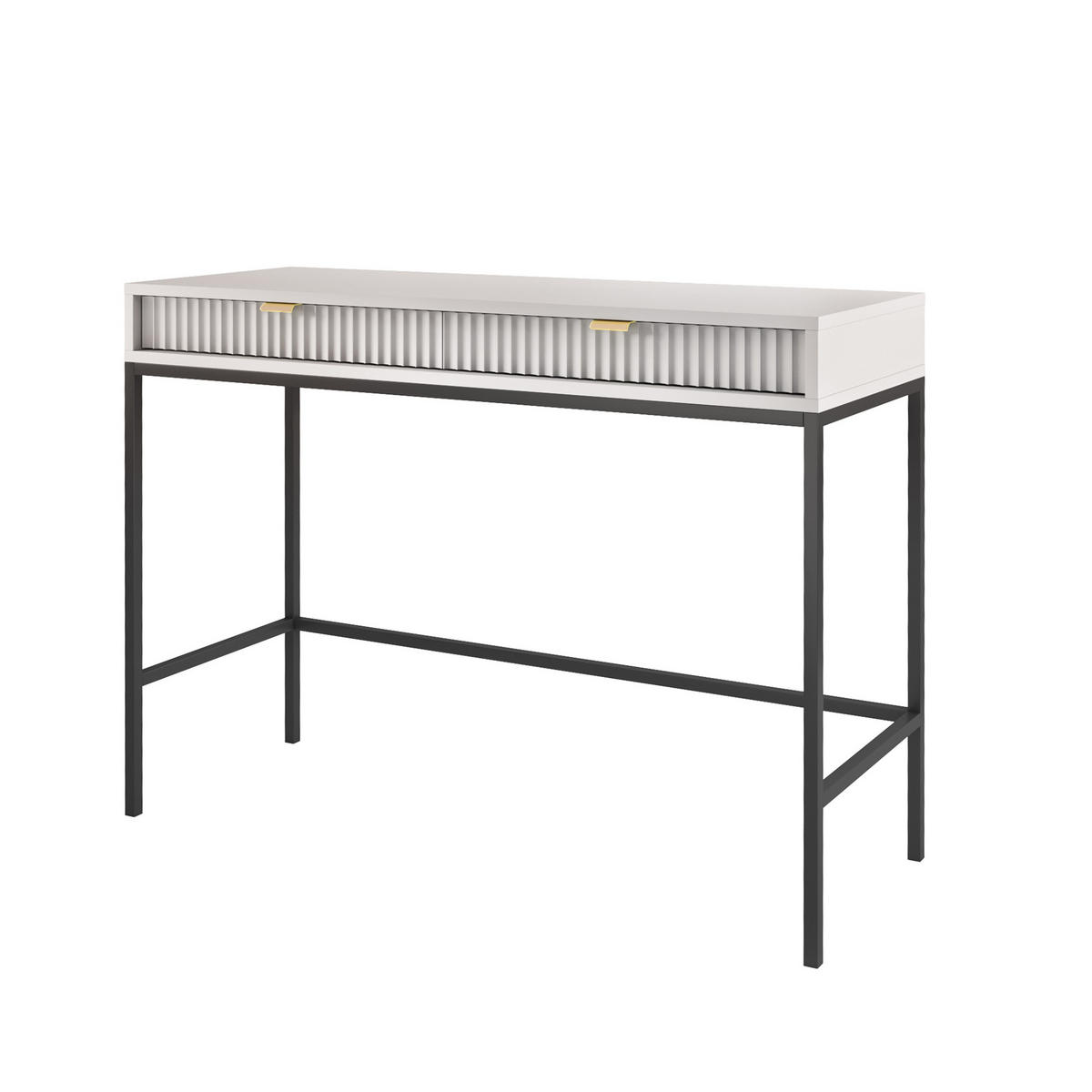 KONSOLENTISCH Vellore Grau 104 cm - Goldfarben/Schwarz, Holzwerkstoff/Metall (50/104/77cm) - Selsey