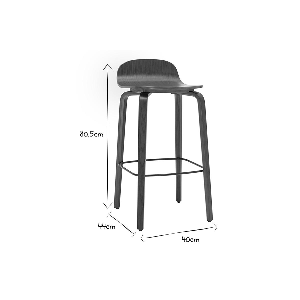 BARHOCKER Walnuss H68 cm 2er-Set OBRA - Braun, Holz (44/80.5/40cm) - Miliboo