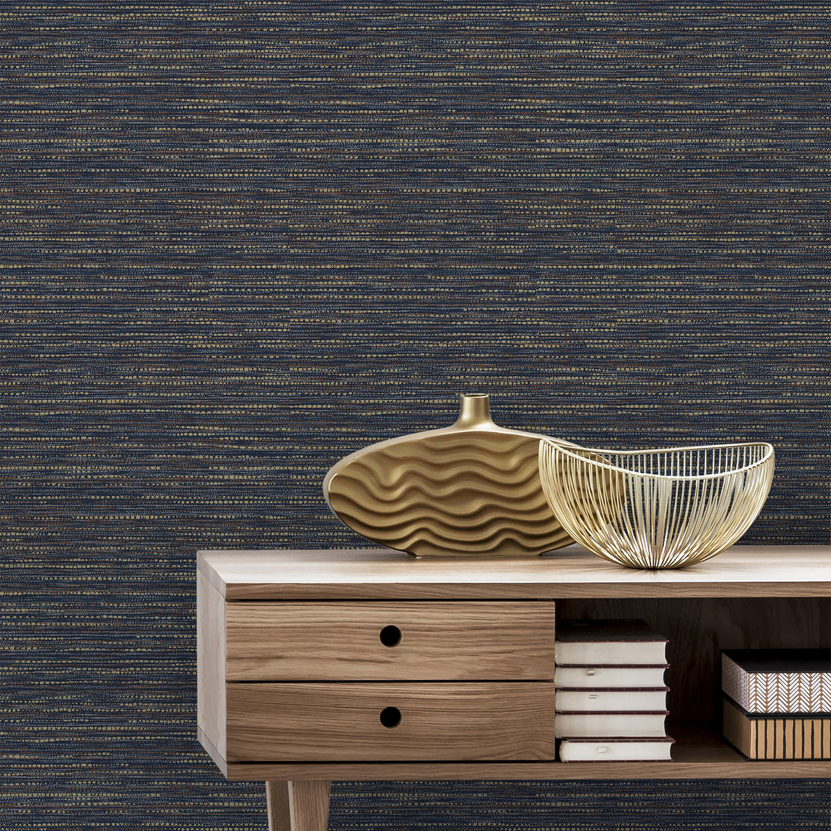 VLIESTAPETE - Nomad Texture Blue - Blau, Papier/Kunststoff (52/1000cm) - Sublime