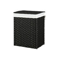 WÄSCHEKORB AUS POLYRATTAN - Schwarz, Kunststoff (33/60/46cm) - Hansiro
