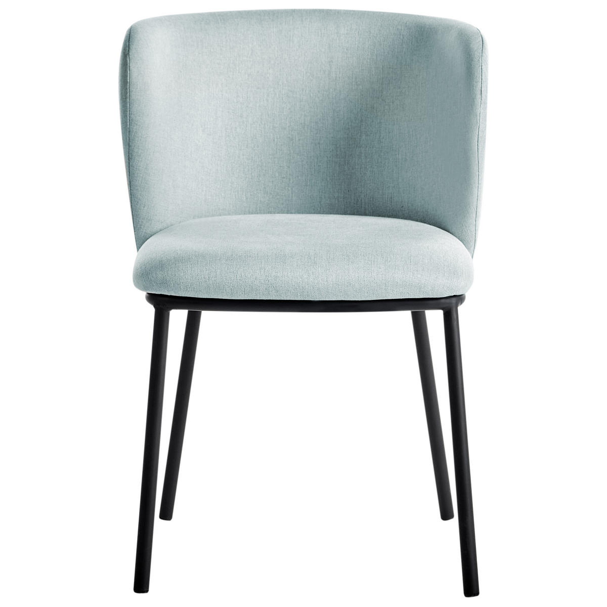 ESSZIMMERSTUHL 2er-Set Hellblau Mina - Blau/Schwarz, Textil (45/75/52cm) - Beliani