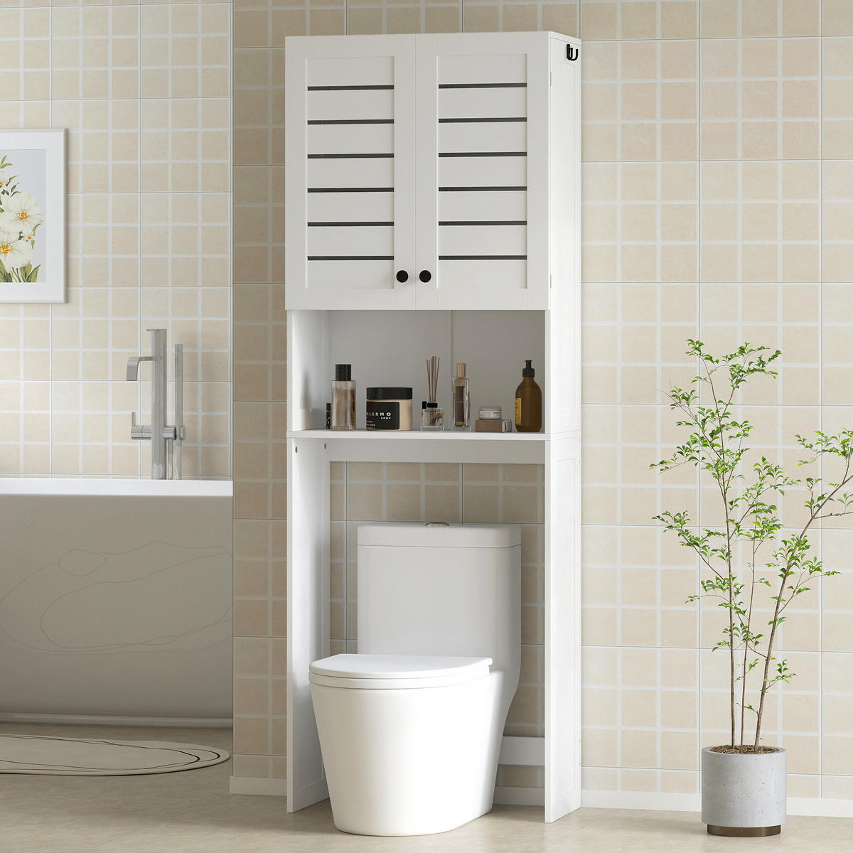 HÄNGESCHRANK Weiß 1 Stück - Weiß, Kunststoff (67/190/31.5cm) - GiPP