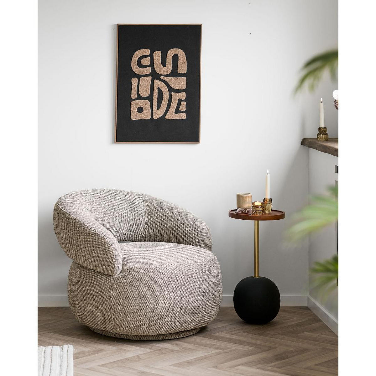 SESSEL, Alma, Sandfarben, Polyester, 83 x 88 x 72 cm - Sandfarben, Textil (83/72/88cm) - ebuy24