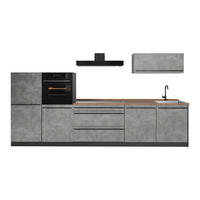 KUCHYŇSKÝ KOUT R-Line, Beton/Antracit, 340 cm pracovná doska Dub Goldkraft - šedá/antracitová, kompozitní dřevo (340/143/60cm) - Vicco