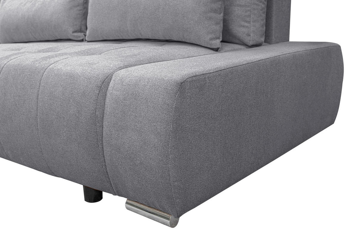 ECKSOFA Bloom mit Bettkasten und Schlaffunktion L-Form - Grau, Textil (267/185cm)