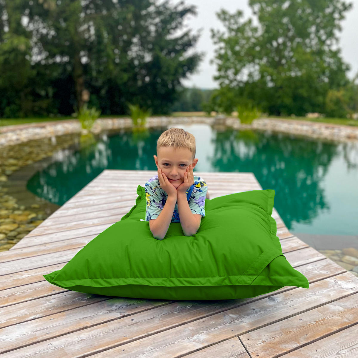 KINDER-SITZSACK Caree Kids grün für Indoor und Outdoor - Grün, Textil (140/100/30cm) - Bruni