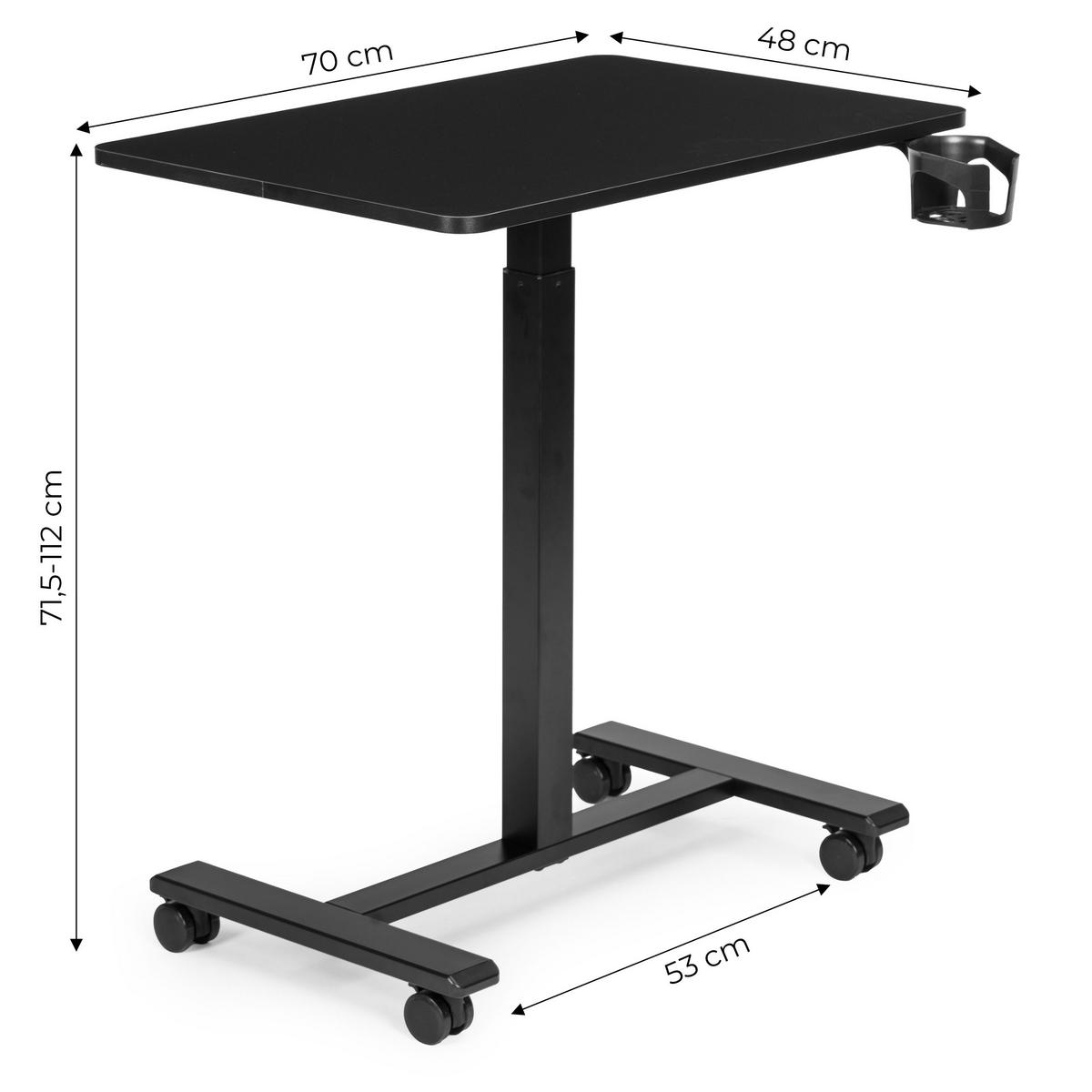 SCHREIBTISCH MILO Schwarz - Schwarz, Holzwerkstoff (48/70/71.5cm) - Mat-Haus