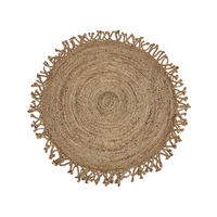 TEPPICH geflochten Zonguldak 120/120 cm - Beige, Naturmaterialien (120/120cm) - Beliani