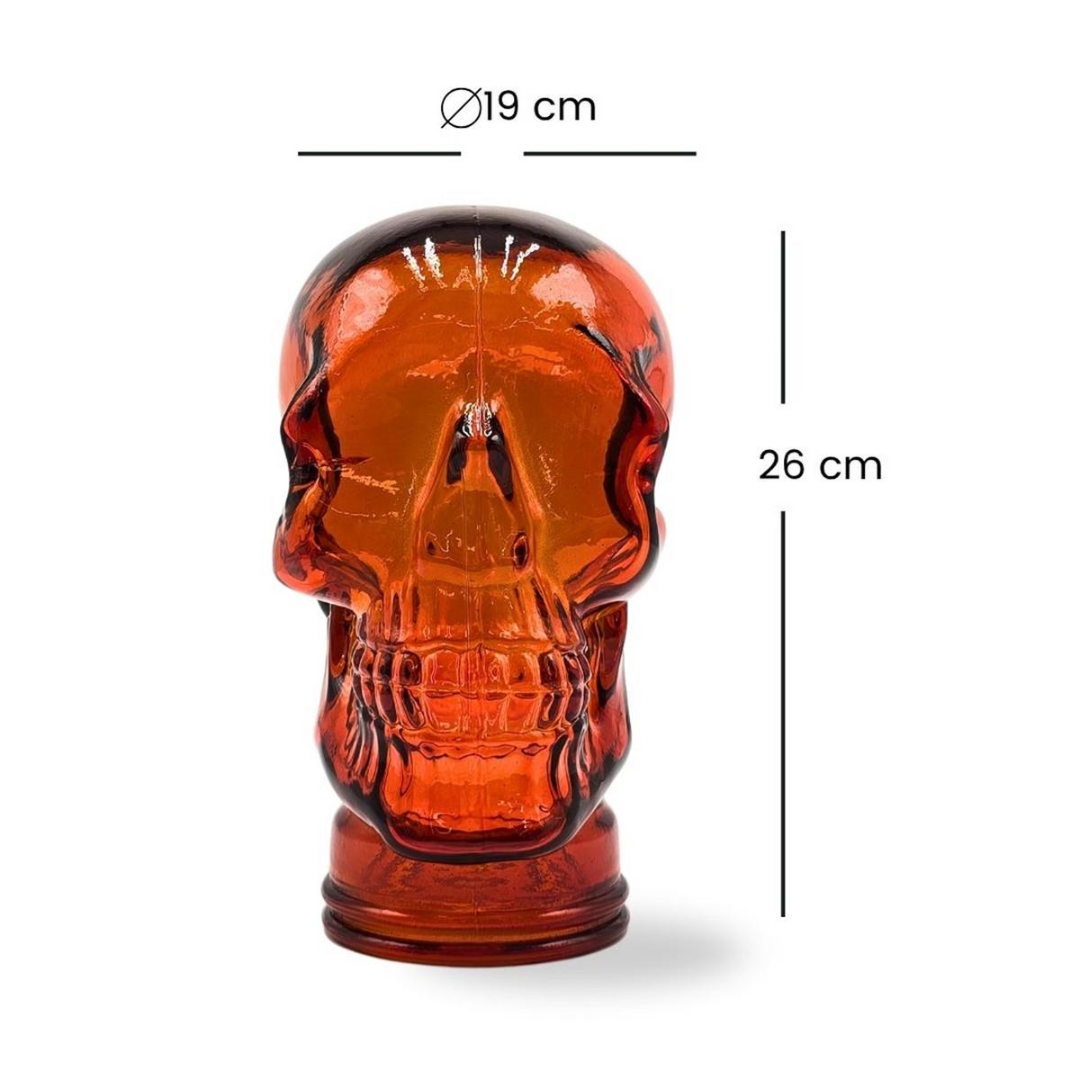 KOPFHÖRERSTÄNDER TOTENKOPF Glas T04 hot orange - Dunkelorange, Glas (19/26/19cm) - DESIGN DELIGHTS