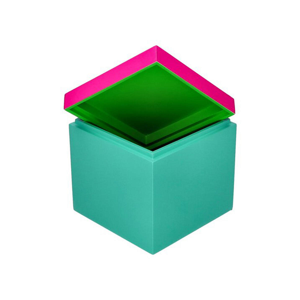AUFBEWAHRUNGSBOX Neo S, MDF, Neon Grün / Neon Pink / Türkis - Pink, Holzwerkstoff (14.5/13/14.5cm) - Gift Company