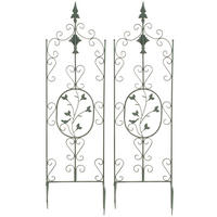 RANKGITTER 2er Set Metall antik-grün - Grün, Metall (35/122/1cm) - CLP