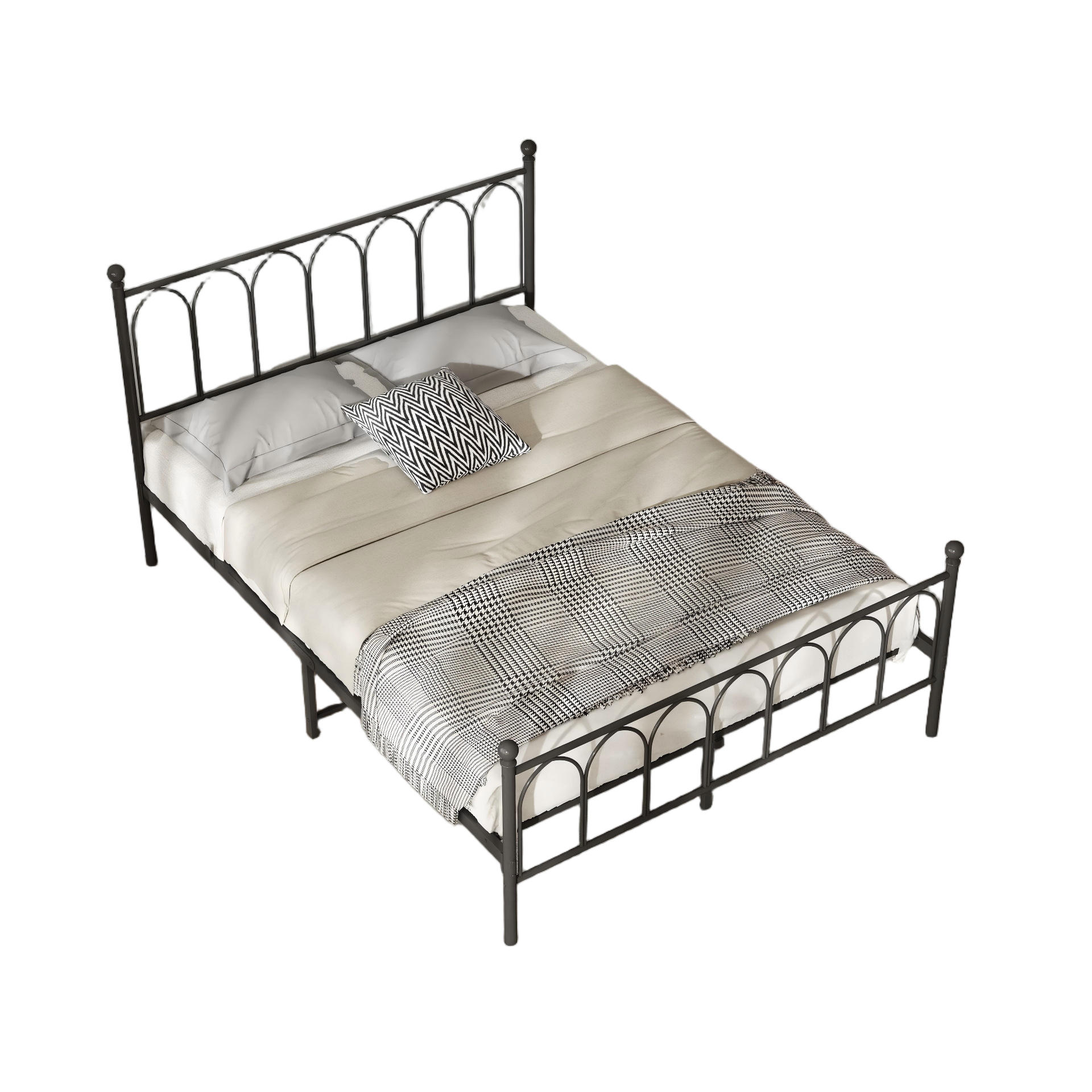 Modfu JEDNOLŮŽKO 140/200 cm černá postelovým rámem z kovu