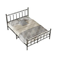 METALLBETT Jugendbett 140x200 cm Schwarz mit Lattenrost ohne Matratze - Schwarz, Metall (140/200cm) - Modfu