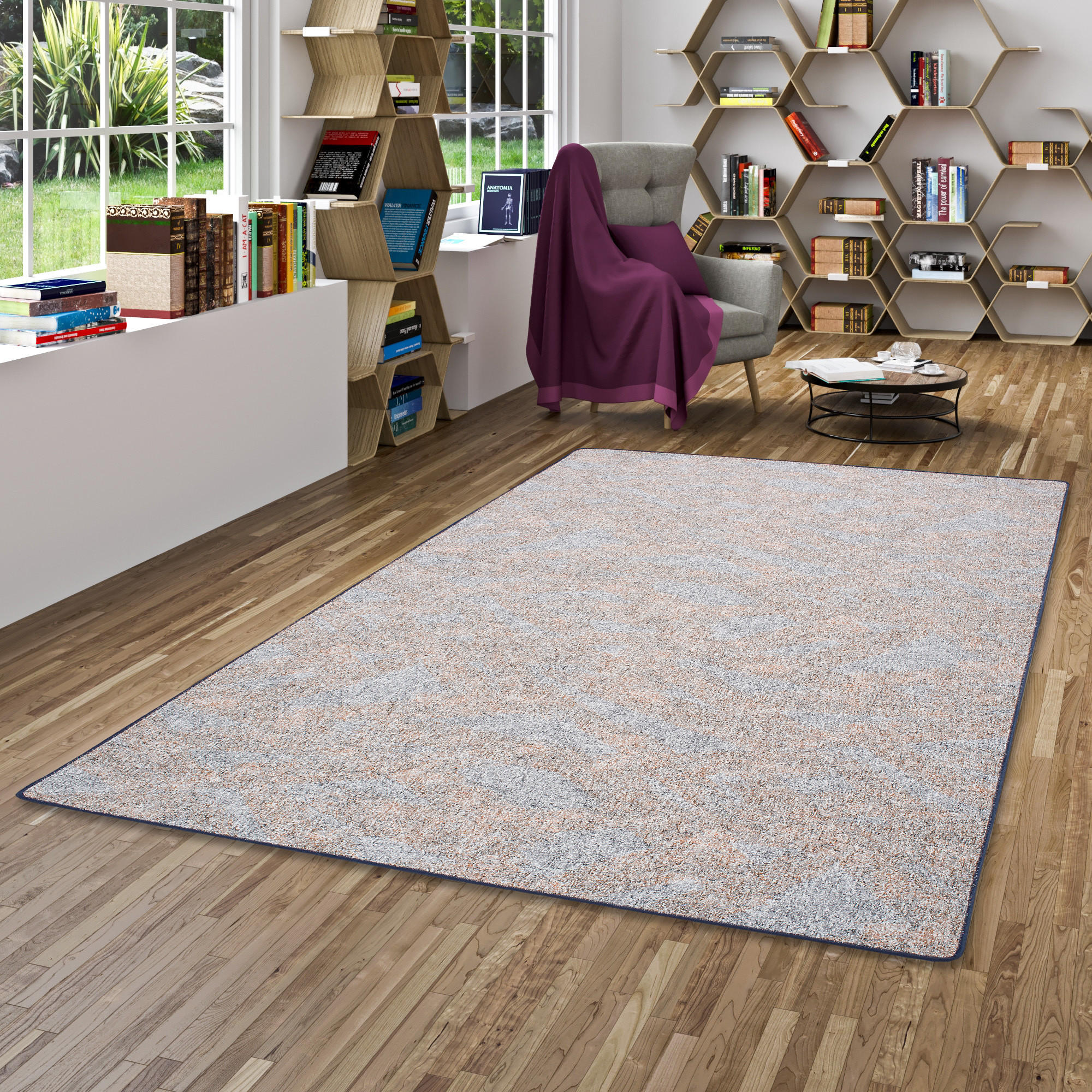 SCHLINGENTEPPICH MEMORY MELIERT - Blau/Grau, Textil (200/250cm) - Snapstyle