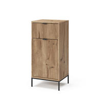 BADSCHRANK Eliza Viking Oak 40 x 87 cm mit Tür und Schublade - Eiche Wotan/Sonoma Eiche, Holzwerkstoff (40/87/35cm) - Vicco