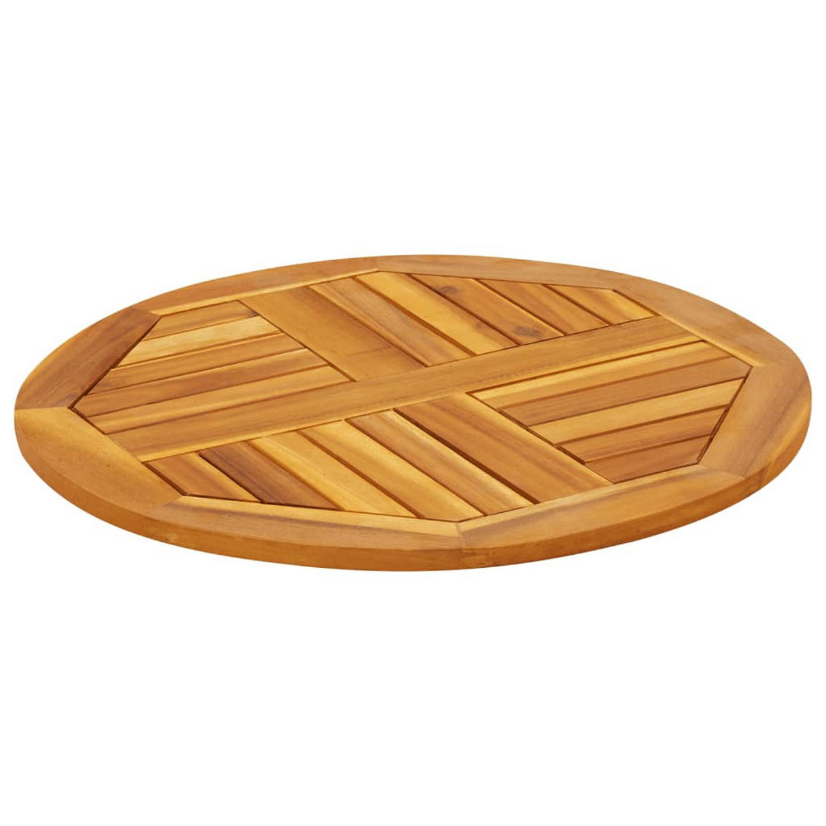 TISCHPLATTE Ø60/2 Cm Rund Massivholz Akazie - Braun, Holz (60/60/2cm) - vidaXL