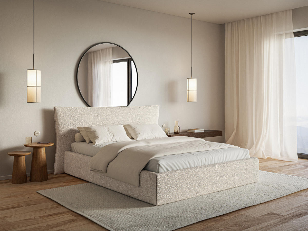 POLSTERBETT Softie Hellbeige Boucle 160 cm - Beige, Textil (160/200cm) - Selsey