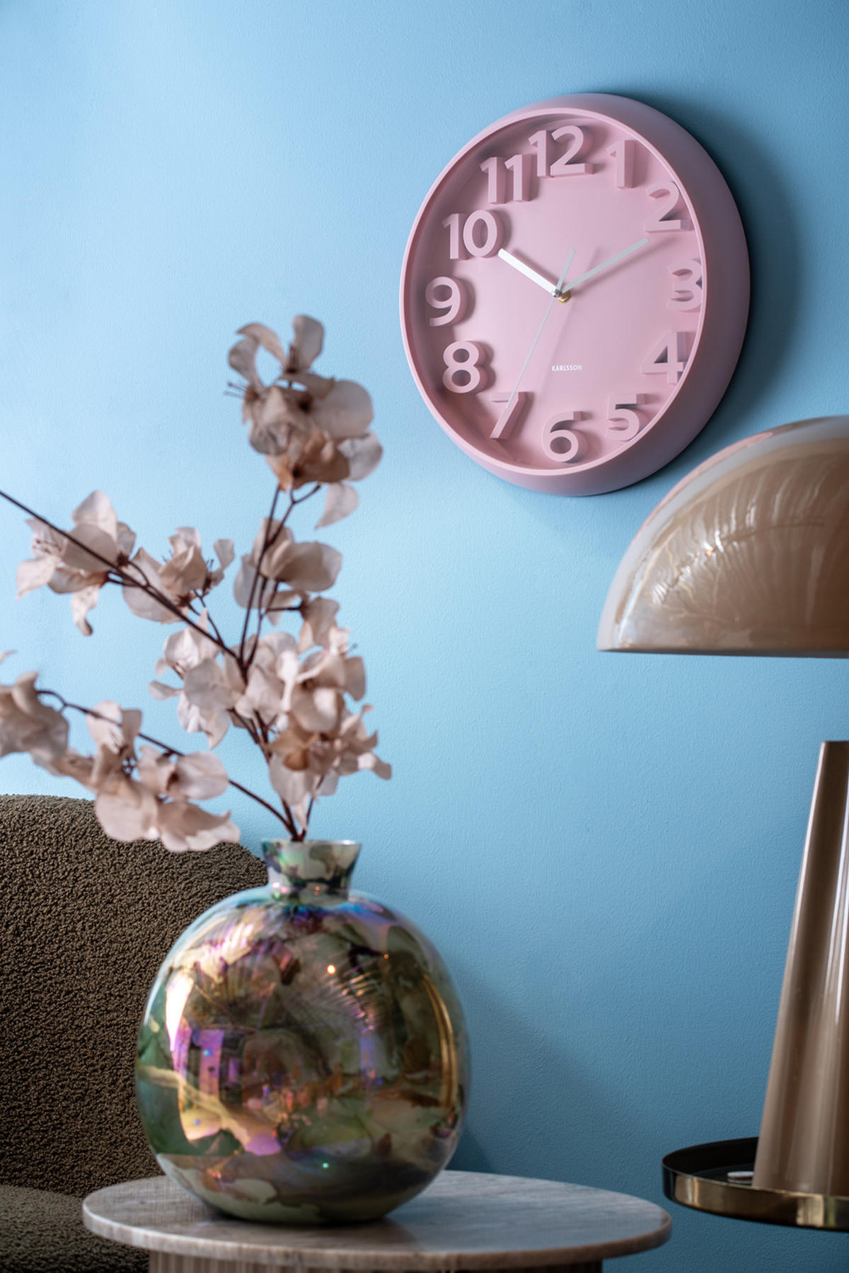 WANDUHR Elevated Ø33,5 cm - Pink, Kunststoff (33/5/33cm) - Karlsson