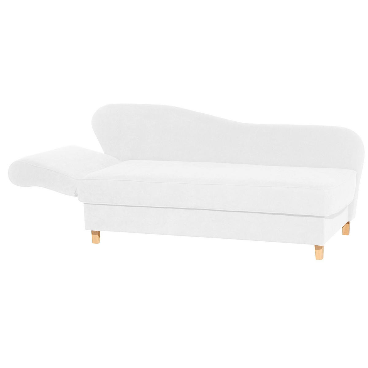RECAMIERE mit Armteil links klappbar Katia Bezug Veloursstoff Buche natur / creme - Weiß, Kunststoff (190/82/88cm) - 58aufmkessel
