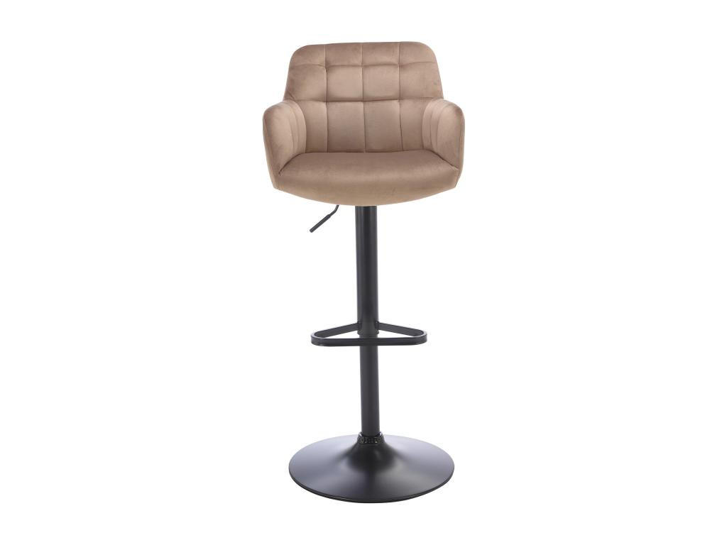 BARHOCKER 2er-Set - Samt & schwarzes Metall - Höhenverstellbar - Beige - PEGA - Beige, Textil (49/113/50cm) - Pascal Morabito