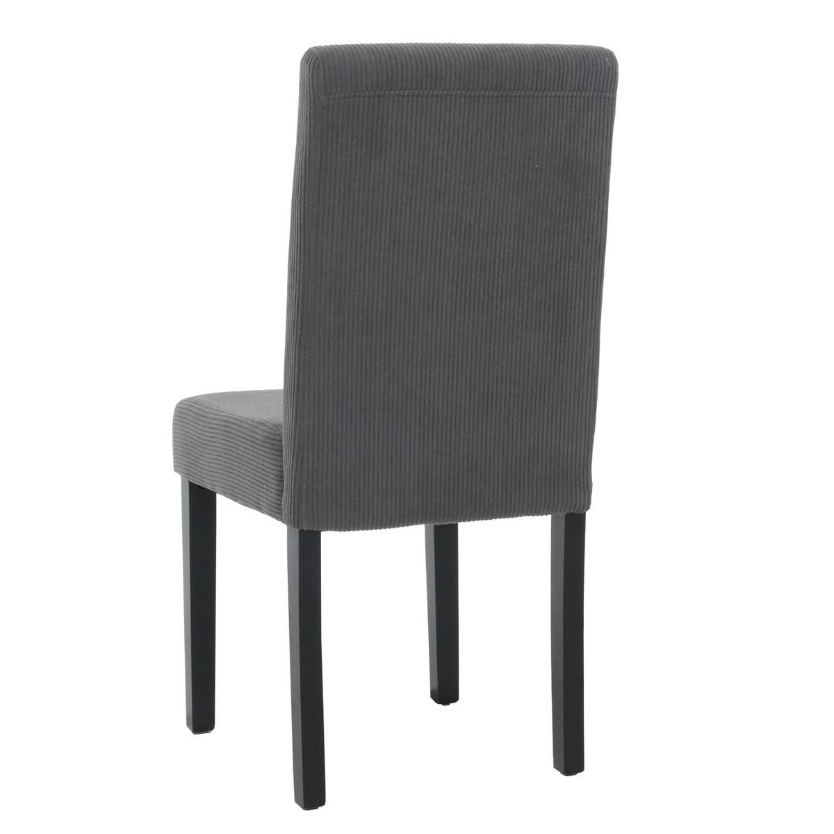 ESSZIMMERSTUHL 4er-Set klassisch und zeitlos 90x42x50cm Sitzhöhe 47cm Stoff/Textil Cord Holz dunkle Beine Dunkelgrau - Dunkelgrau, Textil (42/90/50cm) - CHEFGASTRO