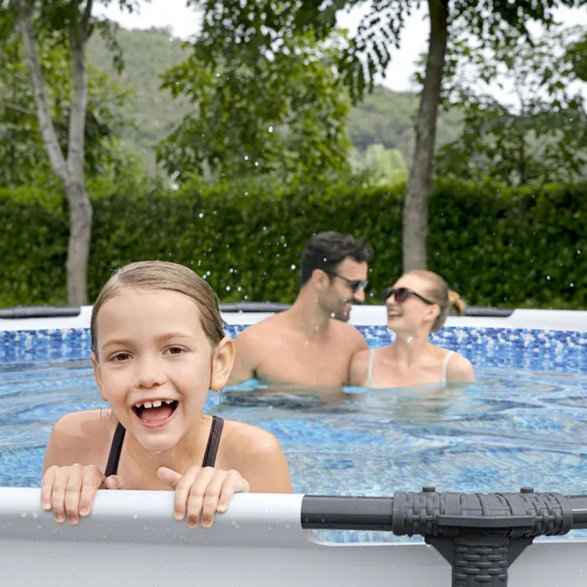 FRAMEPOOL Steel Pro MAX Lichtgrau Ø305 × 76 cm Rund Stahlrahmenpool - Hellgrau, Kunststoff (305/76/305cm) - Bestway