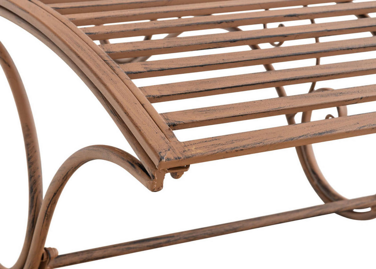 GARTENLIEGE Aurelle antik braun - Braun, Metall (58/101/140cm) - TPFGarden