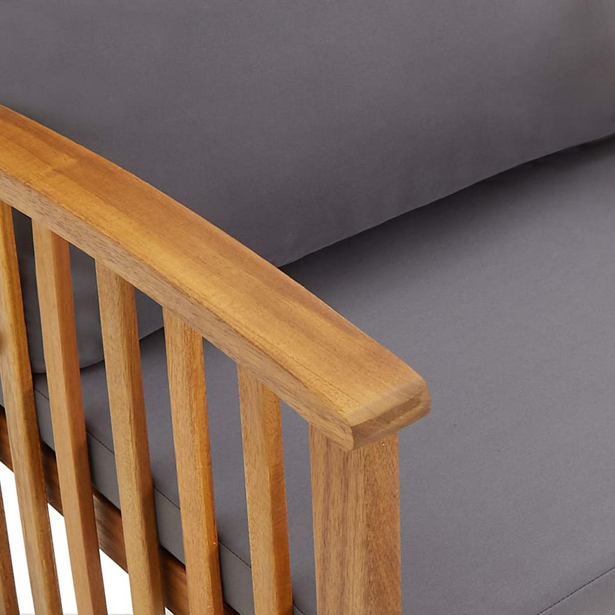 GARTEN-LOUNGE-SET 4-teilig Mit Auflagen Massivholz Akazie - Dunkelgrau, Holz/Textil - vidaXL