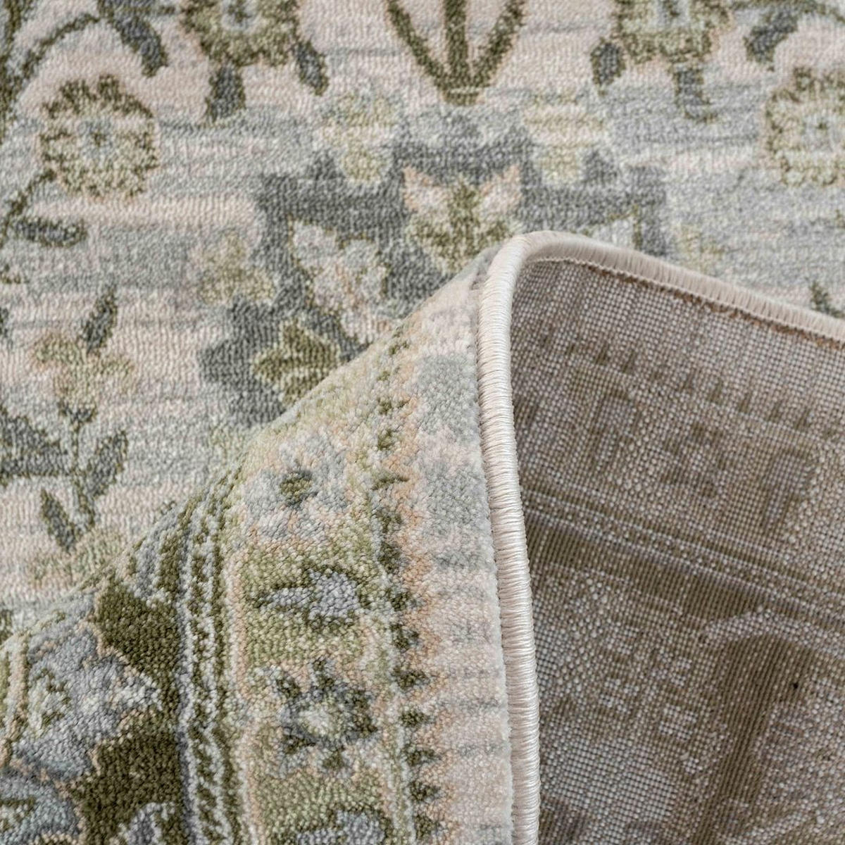 WEBTEPPICH Catalina Florrie Green Grün - Grün, Textil (79/150cm) - Kukoon Rugs