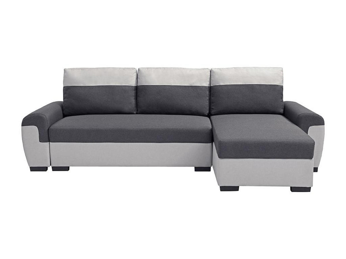 ECKSOFA mit Schlaffunktion - Ecke wechselbar - Stoff - Anthrazit & Hellgrau - GABY II - Anthrazit, Textil (145/264cm) - Vente-Unique