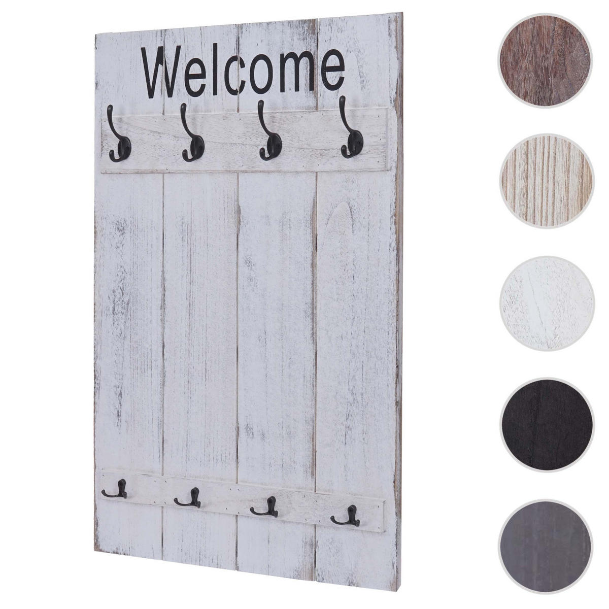 WANDGARDEROBE WELCOME SHABBY Cremeweiß - Weiß, Holz (60/90/8cm) - MCW