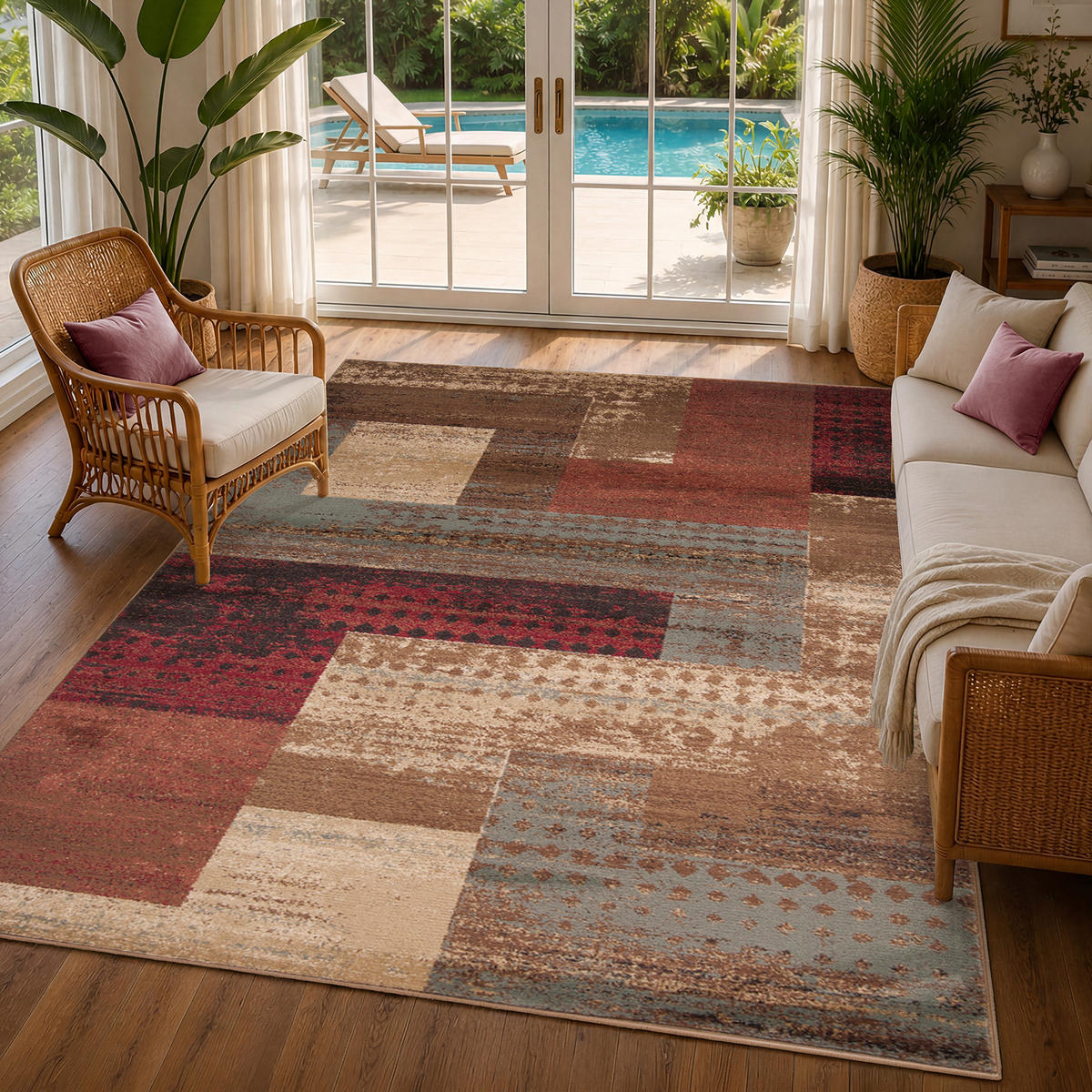 KURZFLORTEPPICH Shama 200/290 cm Dunkelrot - Rot, Textil (200/290cm) - LIVABLISS