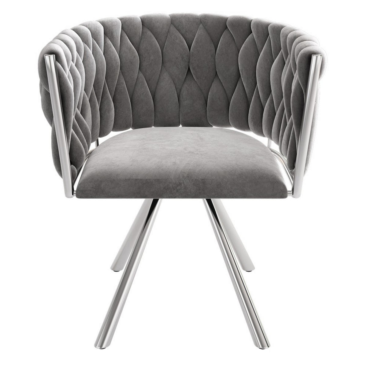 ARMLEHNSTUH 2 Stück in Grau und Silber - Grau, Textil (54/72/59cm) - KOMHTOM