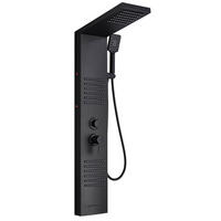 ÜBERKOPFBRAUSESET Schwarz LED Regendusche Massagedüsen - Schwarz, Metall (20/122/46cm) - Kaket
